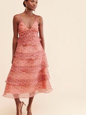 Anthropologie- Lost + Wander- Venus Rising Tiered Midi